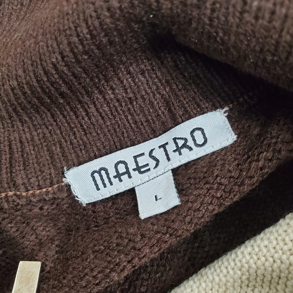 maestro large brown & beige pull over - Picture 5 of 7